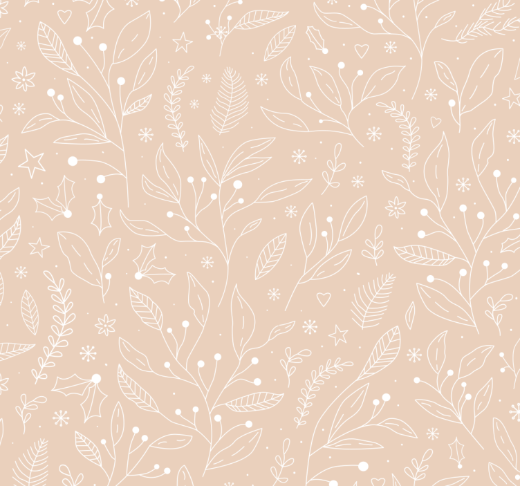 Kerst planten patroon rolgordijn woonkamer - TenStickers