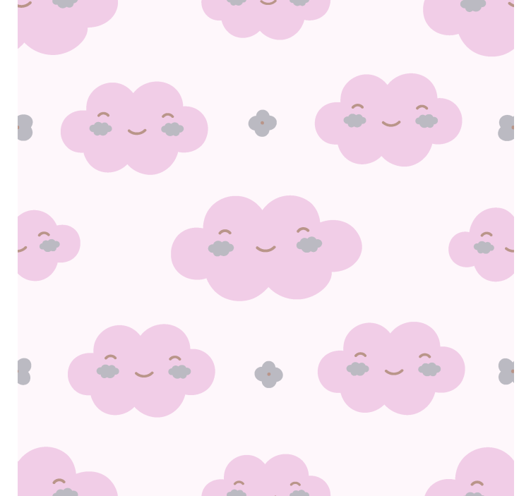 Roze kinderpatroon rolgordijn wolken - TenStickers