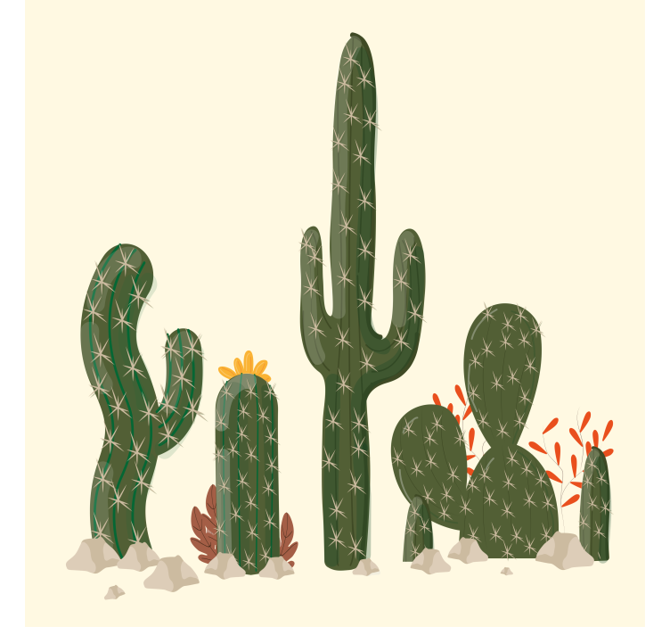 Grote planten Cactus jaloezie - TenStickers