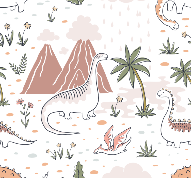 Scandinavische stijl dinosaurus rolgordijn - TenStickers