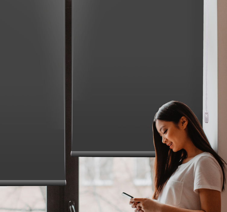 Elegante rolgordijnen Antracietgrijze effen kleur - TenStickers