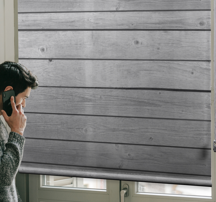 Rustieke rolgordijnen Houten donkergrijs - TenStickers