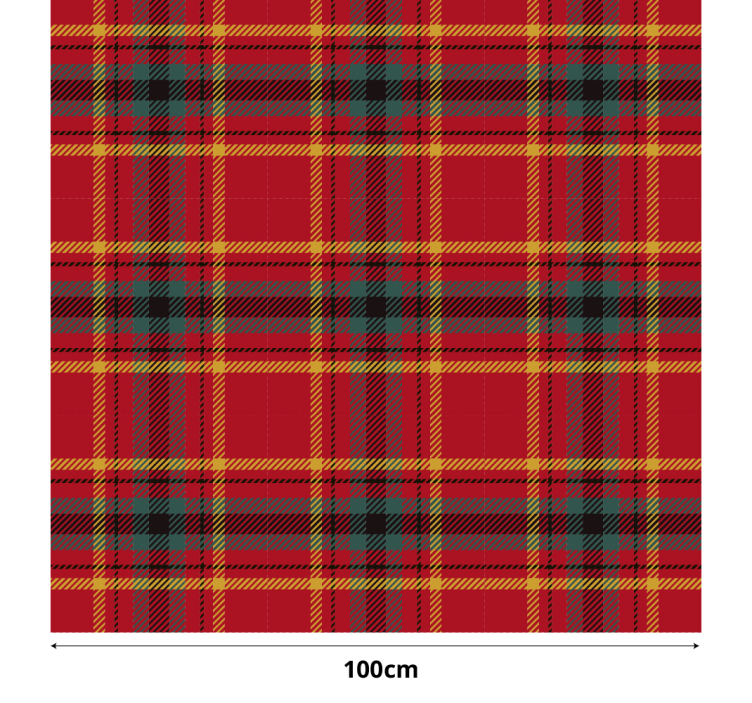 Kerst rode tartan textuur rolgordijn - TenStickers