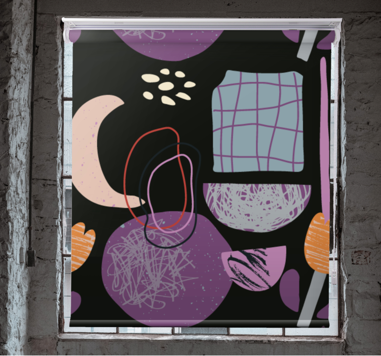 Abstract vormpatroon modern rolgordijn - TenStickers
