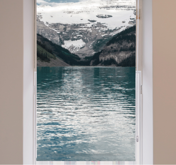 Bergmeer reflecties origineel rolgordijn - TenStickers