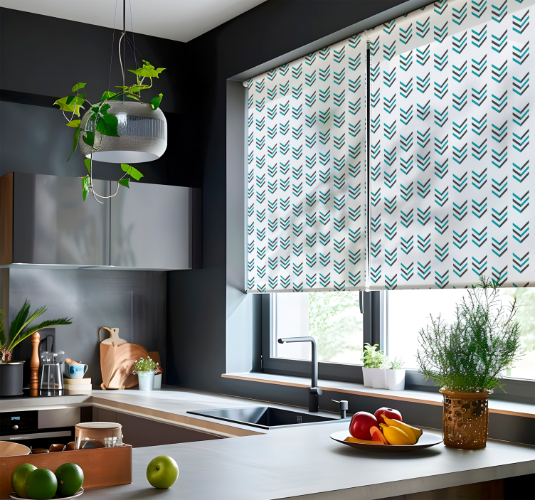 Blauwe pijlen Scandinavisch rolgordijn - TenStickers