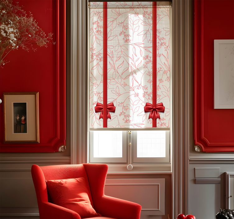 Bloemmotief met banden Romantische rolgordijn - TenStickers