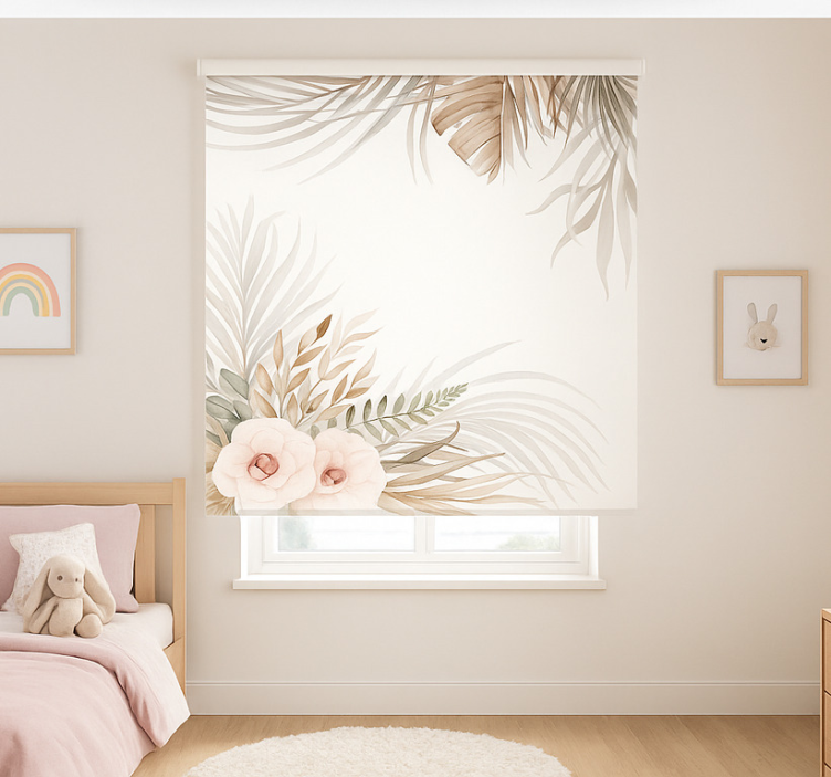 Rolgordijn bloemen boho kinderkamer - TenStickers