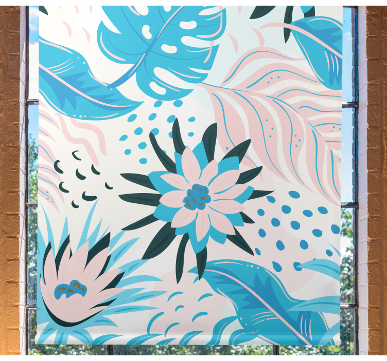 Botanisch patroonontwerp rolgordijn bloemen en planten - TenStickers