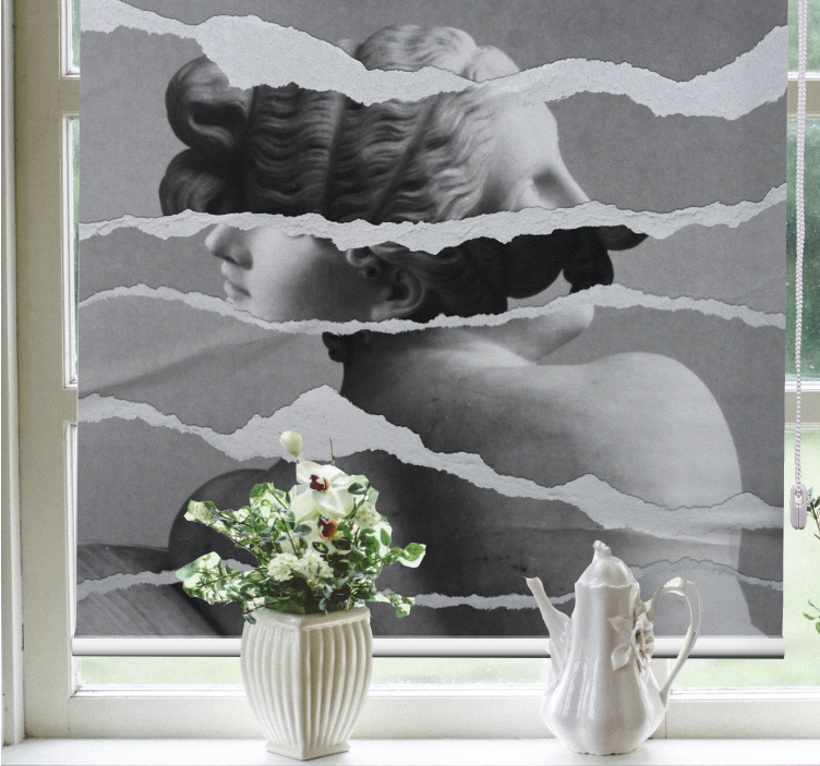 Buste sculptuur eerbetoon rolgordijn kunst - TenStickers