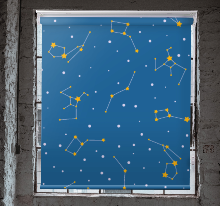 Constellatie patroon ontwerp blauw rolgordijn - TenStickers