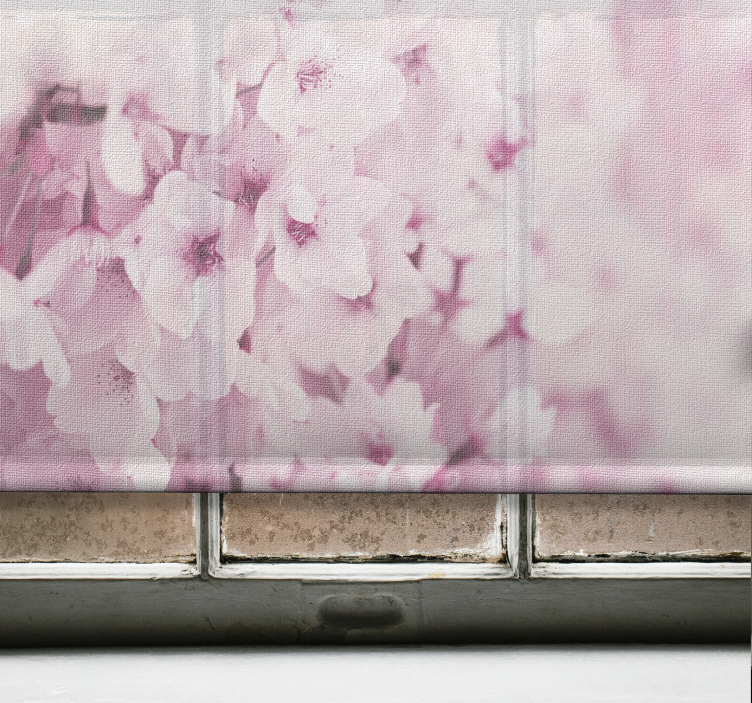 Delicate roze bloesems rolgordijn bloemen en planten - TenStickers