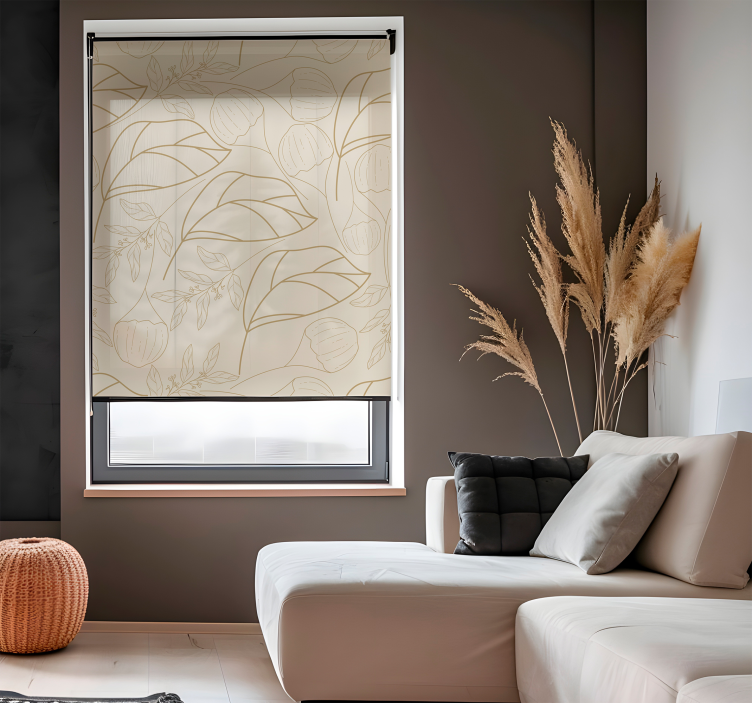 Dun plantenpatroon elegant rolgordijn - TenStickers