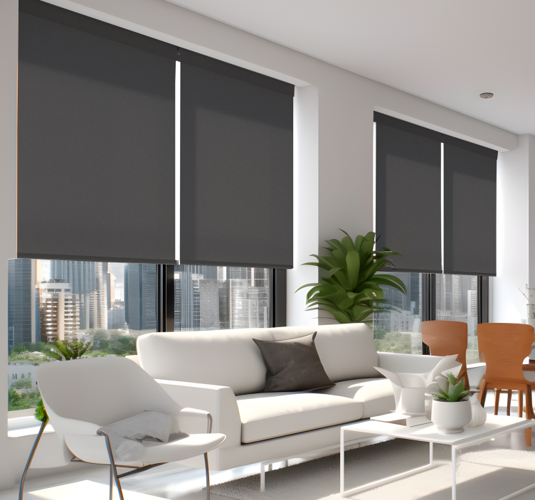 Gebarsten peper kleur rolgordijn woonkamer - TenStickers