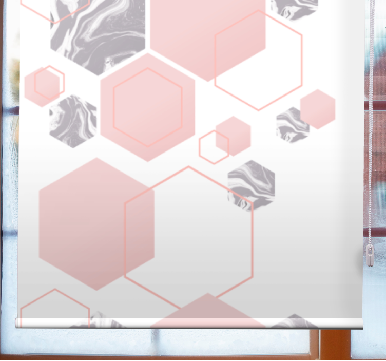 Roze hexagonmotief modern rolgordijn - TenStickers