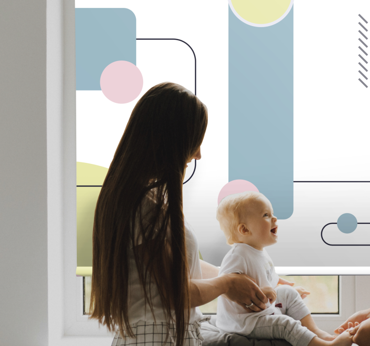 Geometrische vormen spelen modern rolgordijn - TenStickers