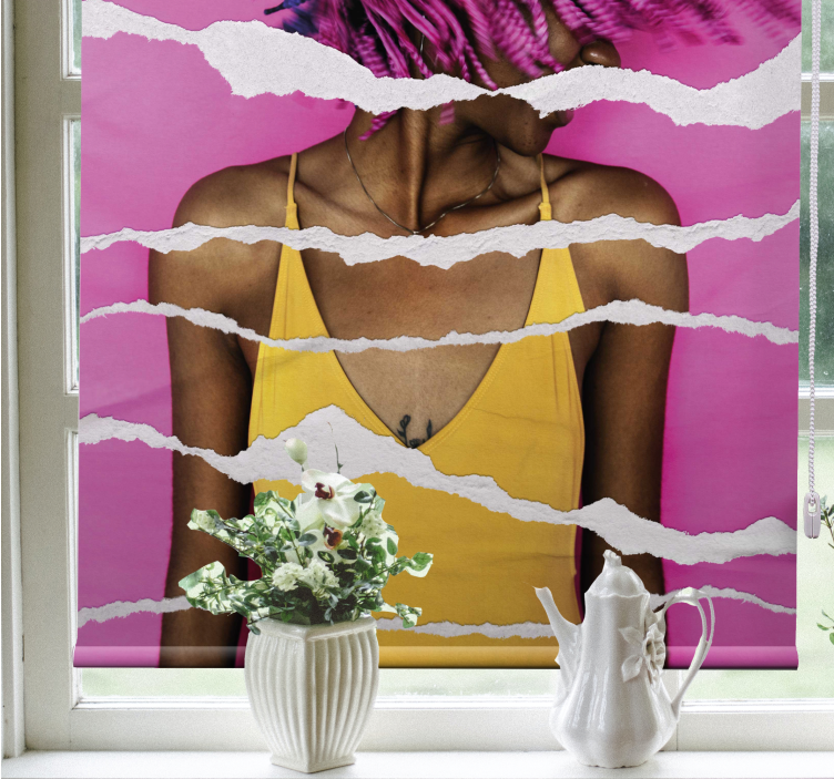 Gescheurd papier effect rolgordijn kunst - TenStickers