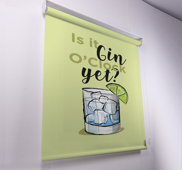 Gin uur en toch drank rolgordijn met tekst - TenStickers