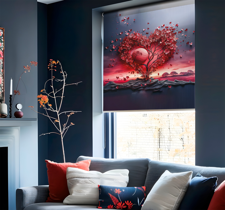 Hart boom Romantische rolgordijn - TenStickers