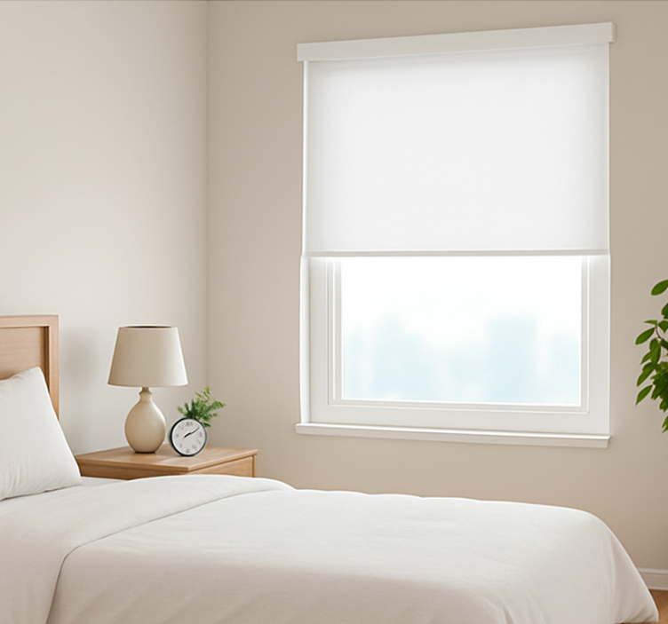 Duidelijk eenvoudig ontwerp wit rolgordijn - TenStickers