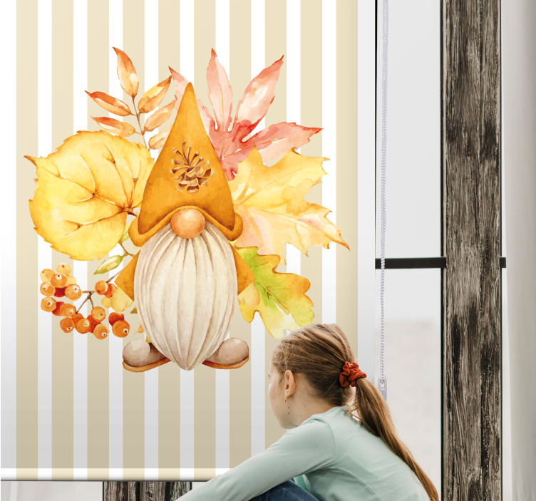 Herfst kabouter display rolgordijn anders - TenStickers