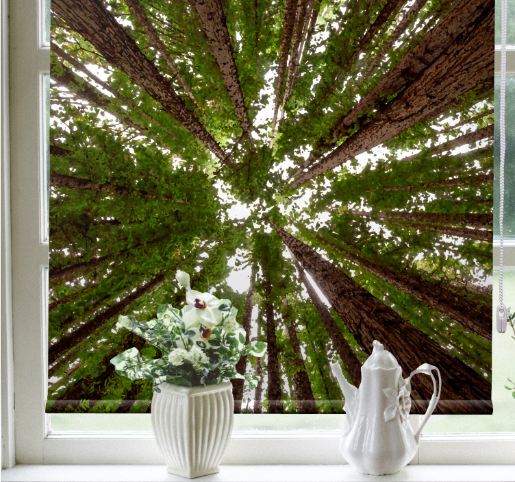 Hoog luifelontwerp rolgordijn bomen - TenStickers