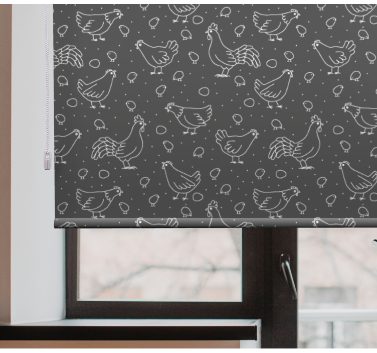 Kippen en eieren rolgordijn dieren - TenStickers