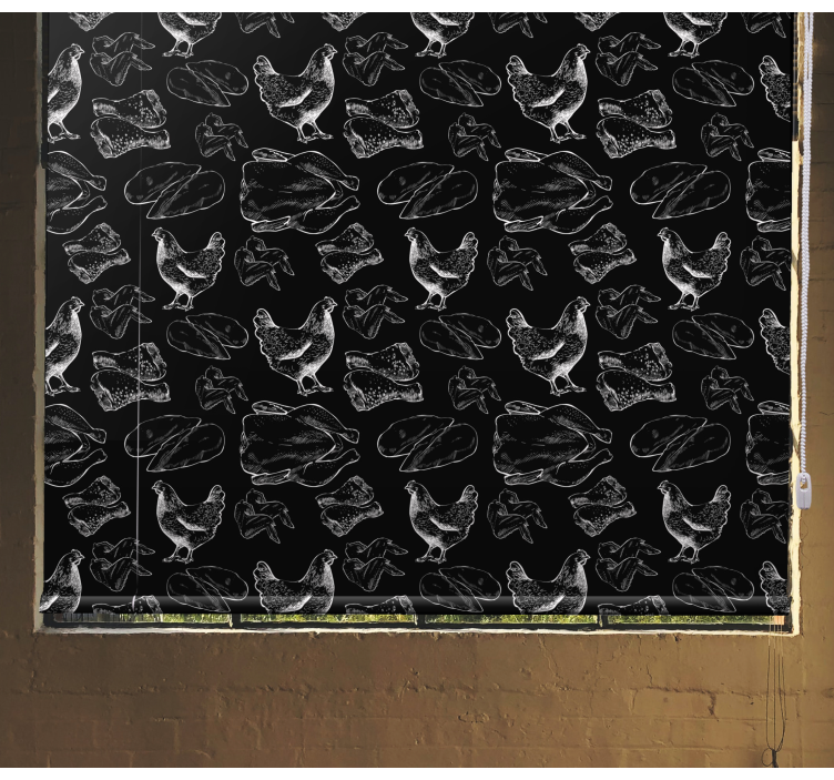 Kippen en vlees origineel rolgordijn - TenStickers