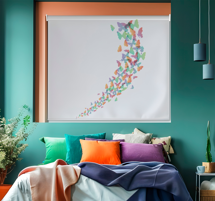 Lijn vliegen rolgordijn vlinders - TenStickers