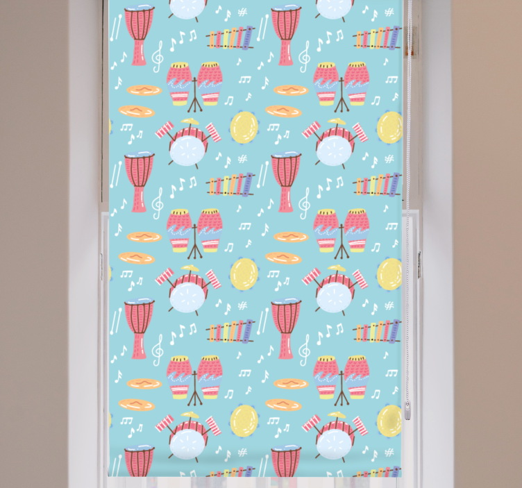 Muziekinstrument patronen origineel rolgordijn - TenStickers