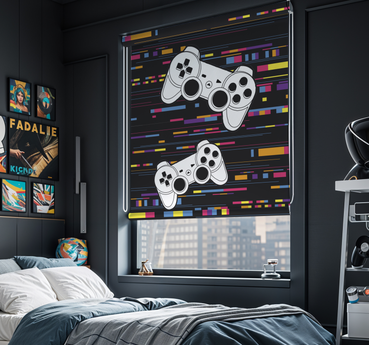 Nerd rolgordijnen Veelkleurige externe console - TenStickers