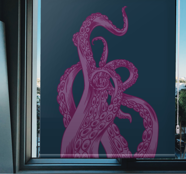 Octopus tentakels ontwerp rolgordijn meer dieren - TenStickers