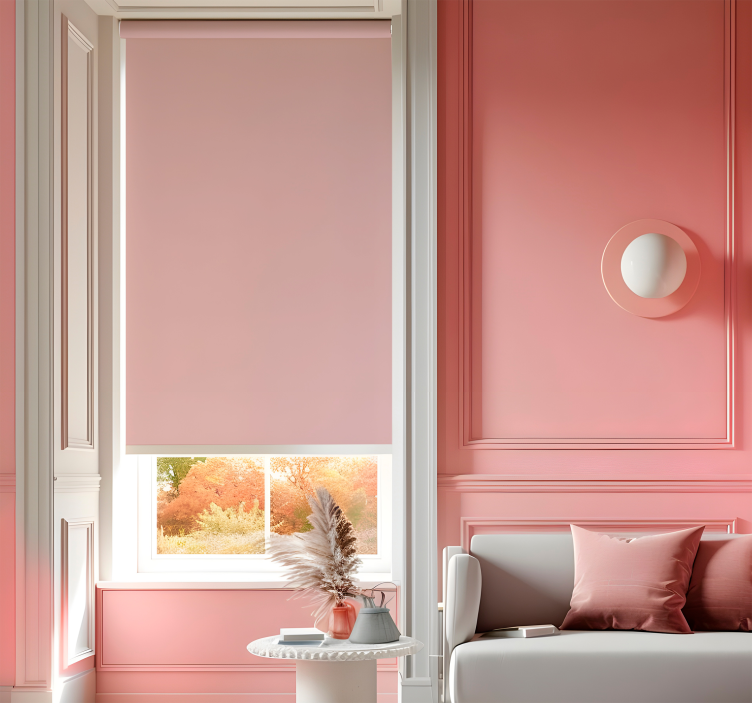 Plat roze pastel Rolgordijn woonkamer roze - TenStickers