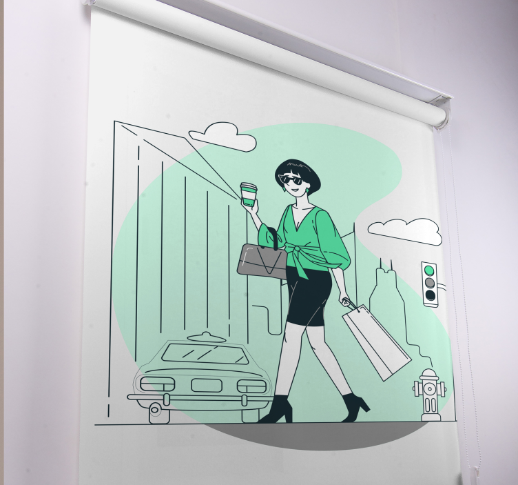 Stijlvol stadsleven rolgordijn anders - TenStickers