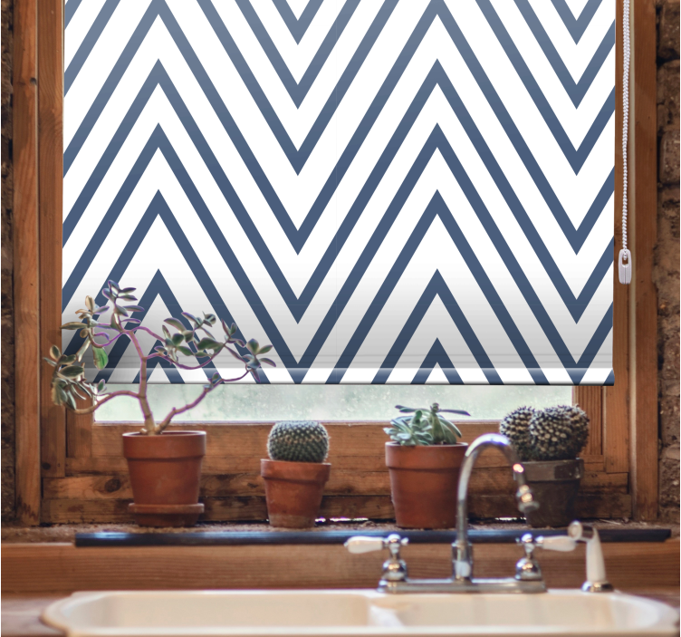 Zigzaglijnen patroon patronen rolgordijn - TenStickers