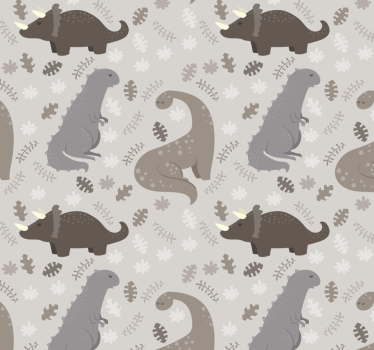 Grijs patroon dinosaurus rolgordijn - TenStickers