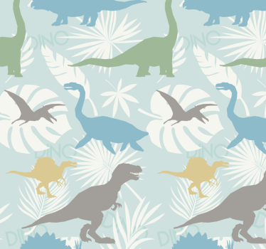 Pastelkleurenpatroon dinosaurus rolgordijn - TenStickers