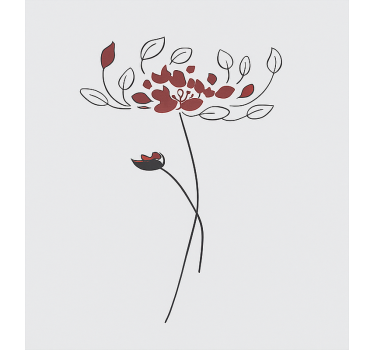 Minimalistische botanische schets kinderkamer rolgordijn - TenStickers