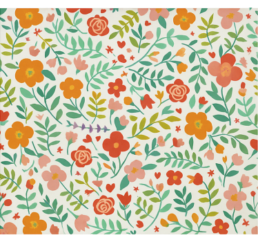 Vrolijke gestileerde bloemen rolgordijn babykamer - TenStickers
