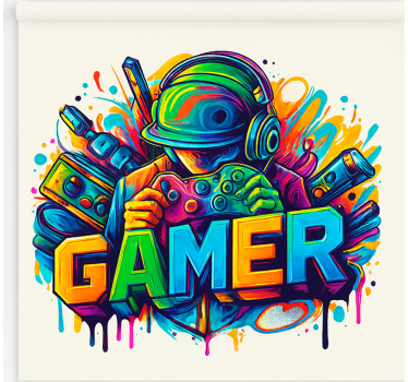 Vastgezet in gamer gamer rolgordijn - TenStickers