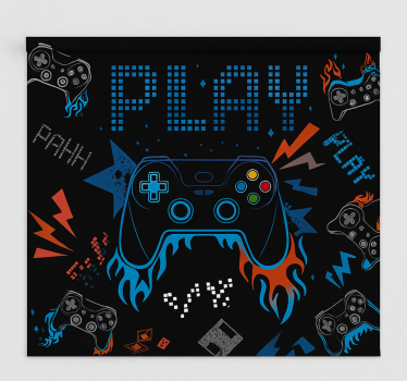 Retro punk spelcomputer gamer rolgordijn - TenStickers