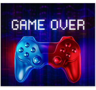 Neon cascade spel voorbij gamer rolgordijn - TenStickers