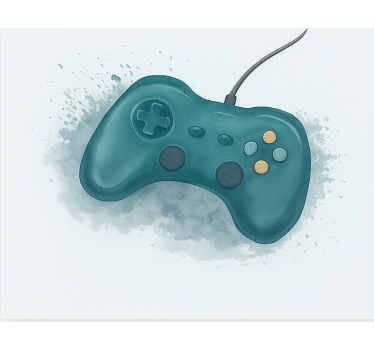 Artistiek ontwerp van een spelconsole gamer rolgordijn - TenStickers