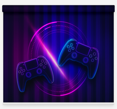 Neon clash gamecontrollers gamer rolgordijn - TenStickers