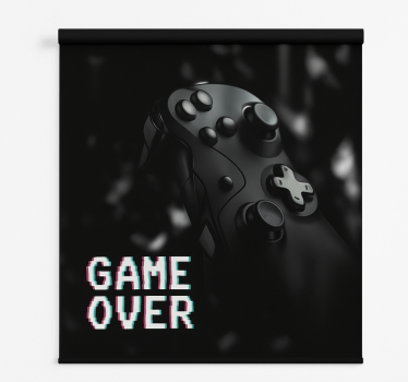 Matzwart spel voorbij gamer rolgordijn - TenStickers