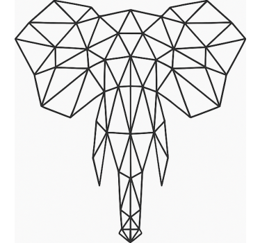 Moderne geometrische olifant rolgordijn tienerkamer - TenStickers