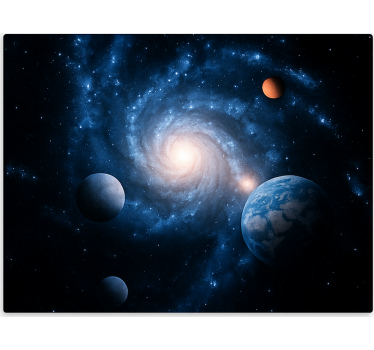 Melkweg ruimte planeet rolgordijn tienerkamer - TenStickers