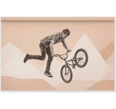 Bmx stuntactie rolgordijn tienerkamer - TenStickers