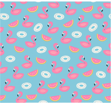 Watermeloen en flamingo's rolgordijn tienerkamer - TenStickers