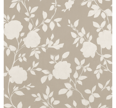 Beige sierlijke bloemen rolgordijn tienerkamer - TenStickers